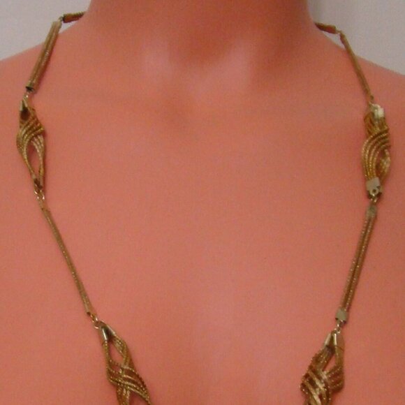 Macy's Art de Tierra Golden Grass of Brazil Twist Detail Necklace 25" - Picture 1 of 2